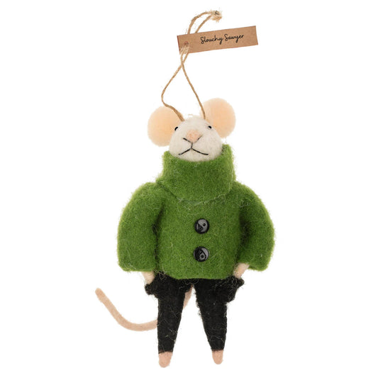 Slouchy Sawyer Mouse Ornament