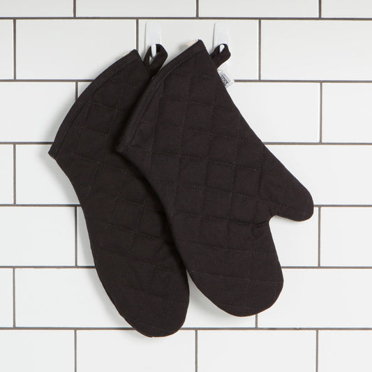 Superior Black Oven Mitt Set of 2