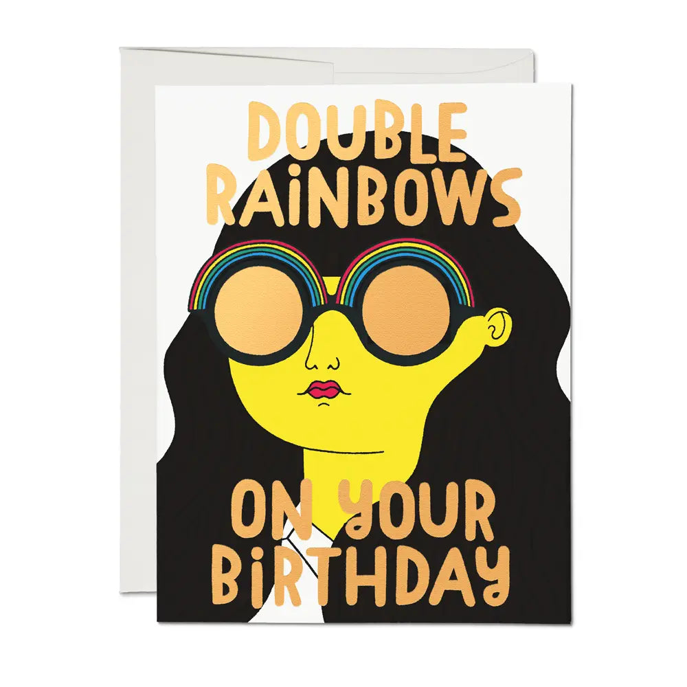 Double Rainbows Birthday Foil Card