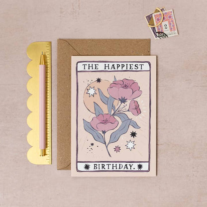 Tarot Flower Birthday Card