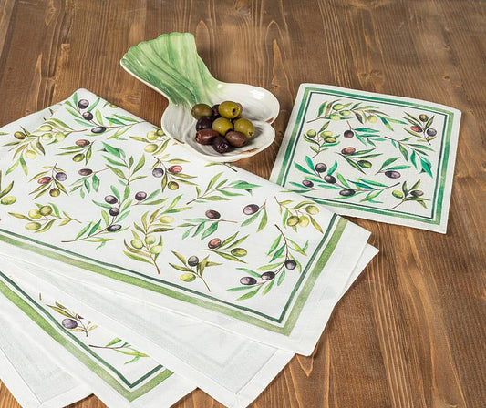 Olives + Leaves Kitchen Tea Towel