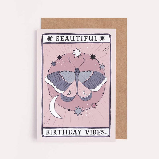 Moth Birthday Vibes Card