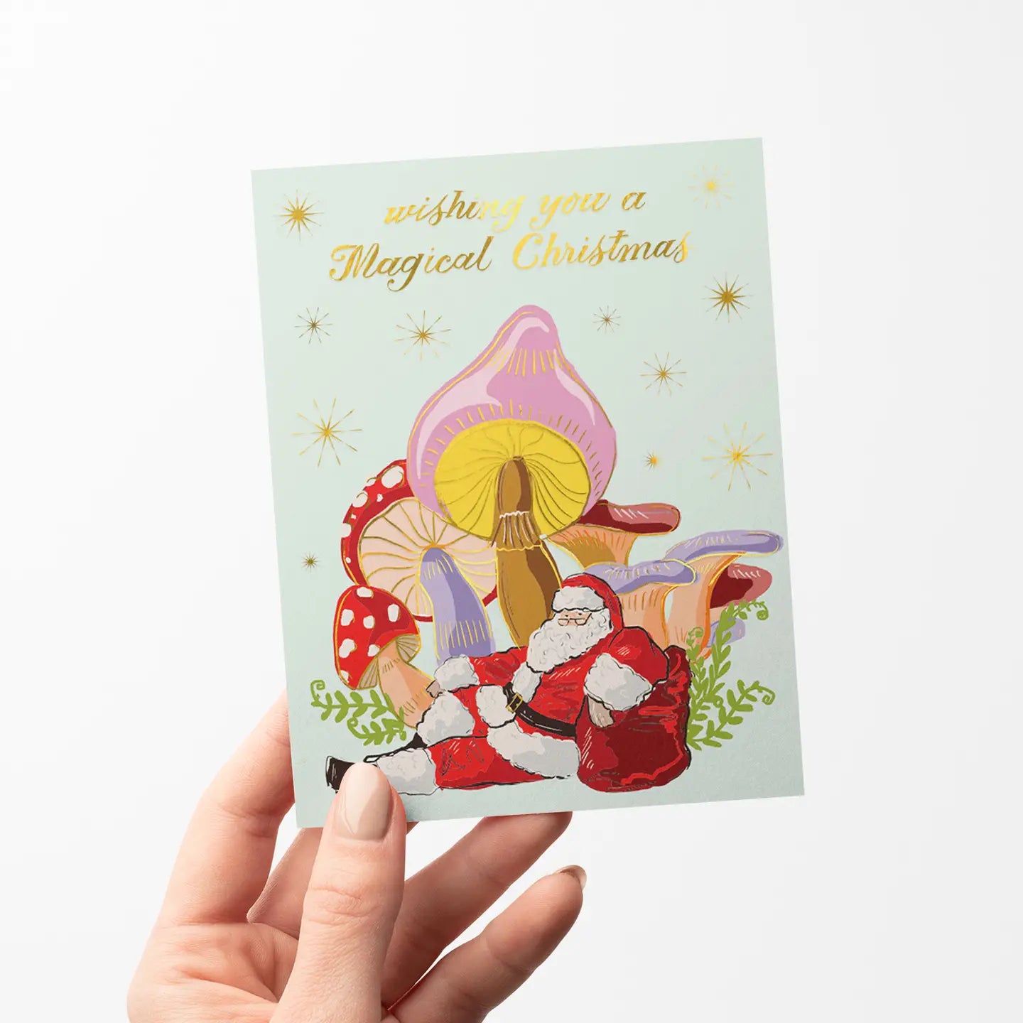 Shroomin' Santa Christmas Greeting Card