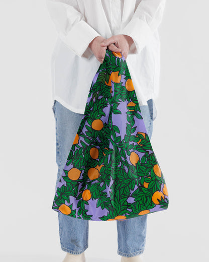 Reusable Standard Baggu Orange Tree Periwinkle