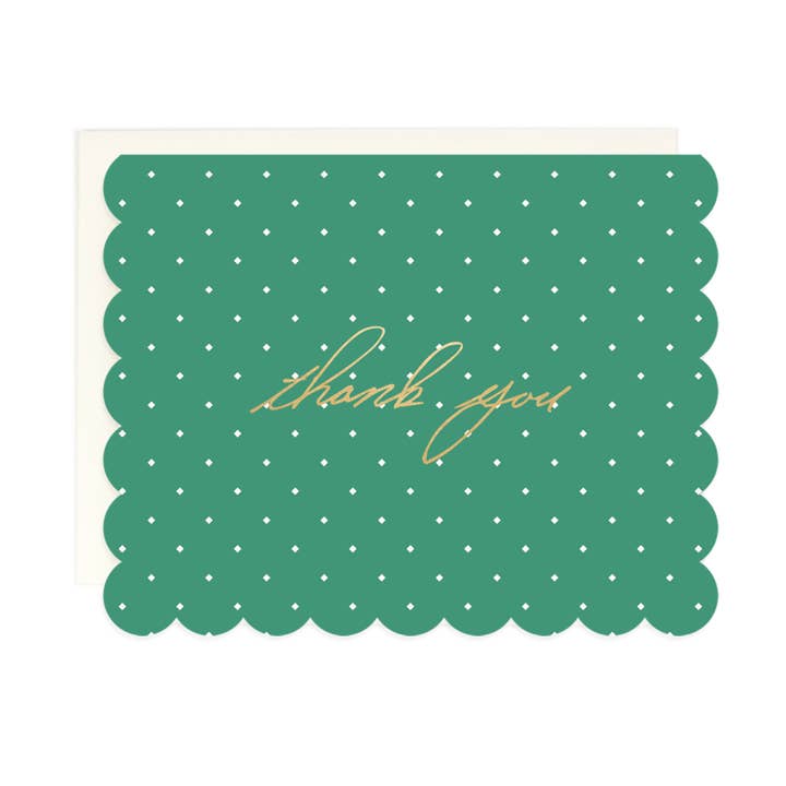 Thank You Diamond Dot Scalloped Card