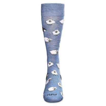 Men's Bamboo Crew Socks Denim Heather Sheep
