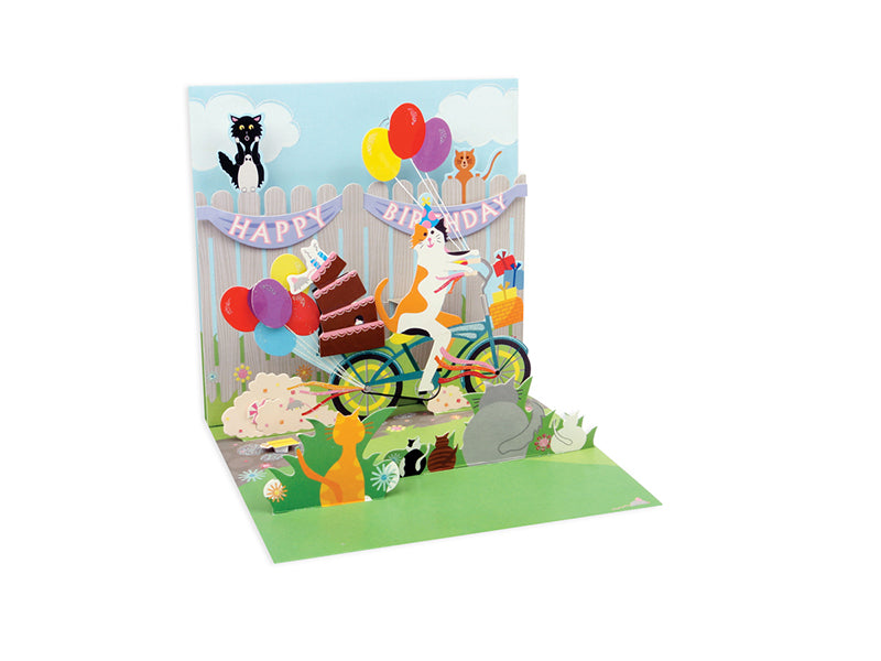 Pop-up Cat & Cake Bike Ride Card