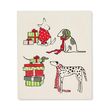 Swedish Dishcloths Set of 2 Holiday Dogs