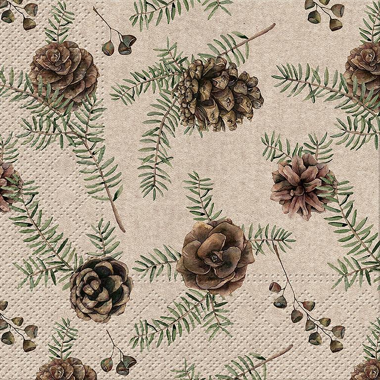 Large We Care Vintage Pinecone Napkins