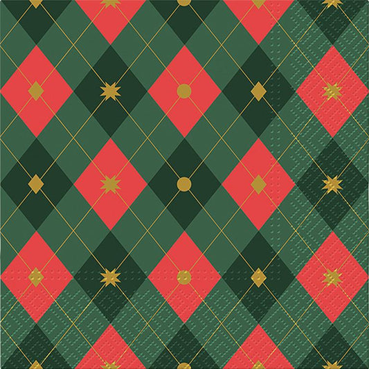 Christmas Argyle Luncheon Napkins