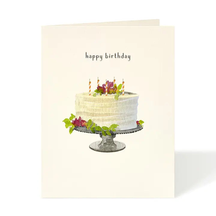 Cream Birthday Cake Card