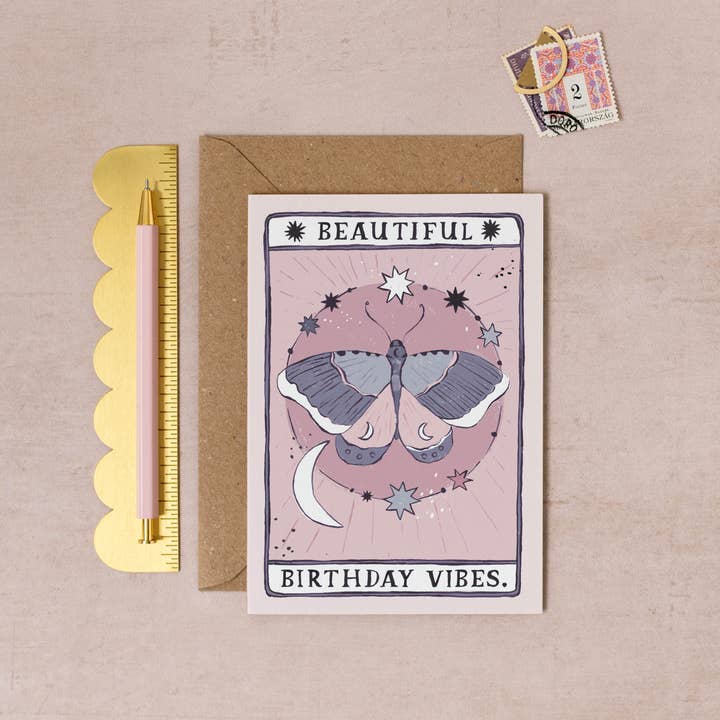 Moth Birthday Vibes Card