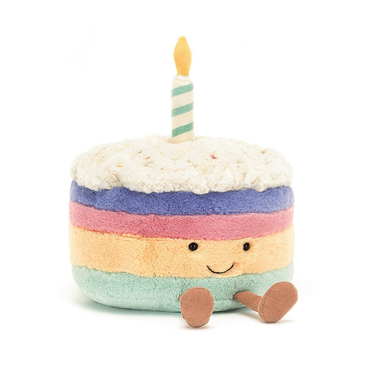 Amuseable Rainbow Birthday Cake Plush Toy