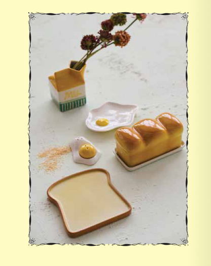 Bread Loaf Shaped Stoneware Butter Dish
