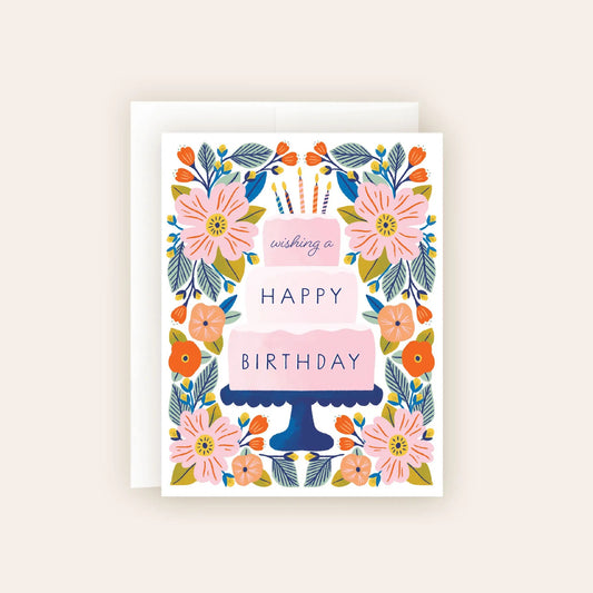 Floral Cake Birthday Card