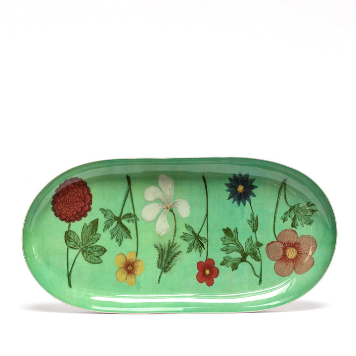 Oval Enamel Tray Festival of Flowers