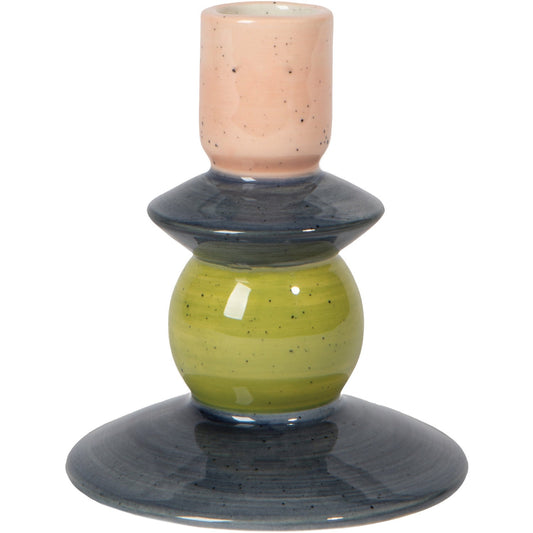 Oblique Formation Stoneware Candle Holder