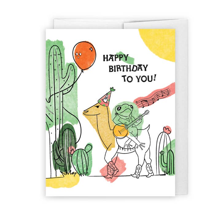 Froggy Llama Birthday Drama Card
