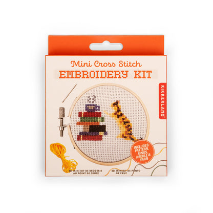 Mini Cross Stitch Embroidery Kit Cat