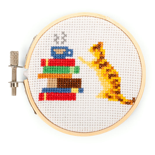 Mini Cross Stitch Embroidery Kit Cat