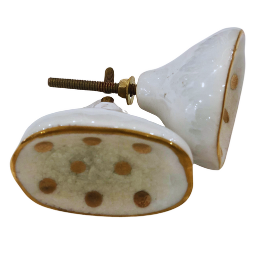 Ceramic knob Gold Dots