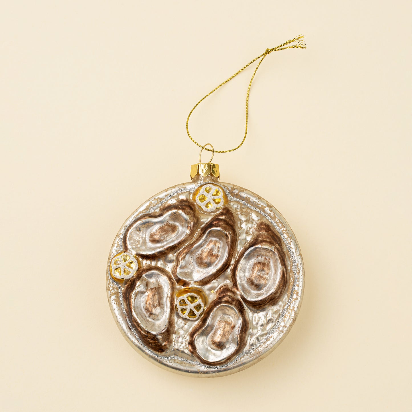 Gilded Oyster Platter Holiday Ornament