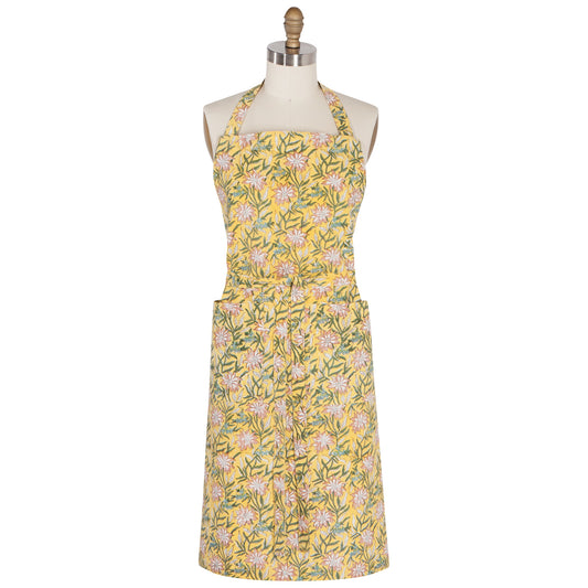 Clematis Block Print Apron