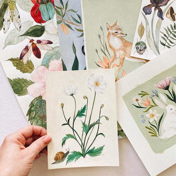 Japanese Anemones Art Card