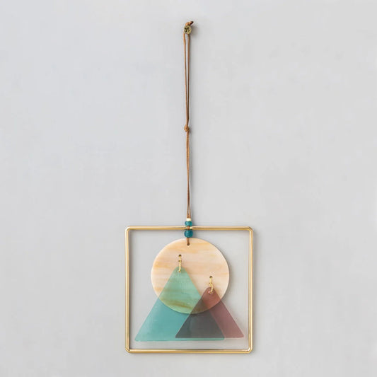 Stained Glass Light Chatcher Sunset Mountains