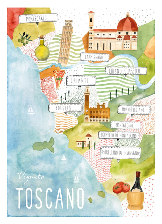 Vigneto Toscano Tea Towel