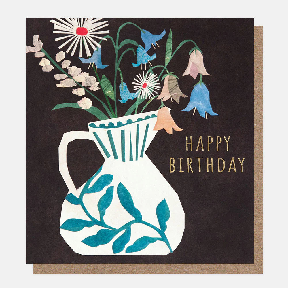 Happy Birthday Flowers In Vase Card