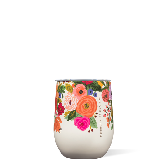 Rifle Paper Garden Party Cream Stemless 12oz