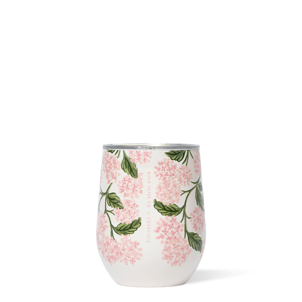 Rifle Paper Pink Hydrangea Stemless 12oz