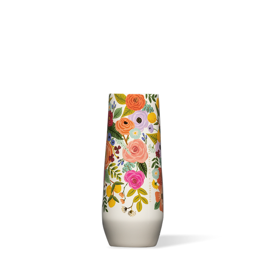 Rifle Paper Garden Party Stemless Flute 7oz