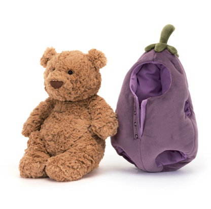 Bartholmew Bear Eggplant Plush Toy