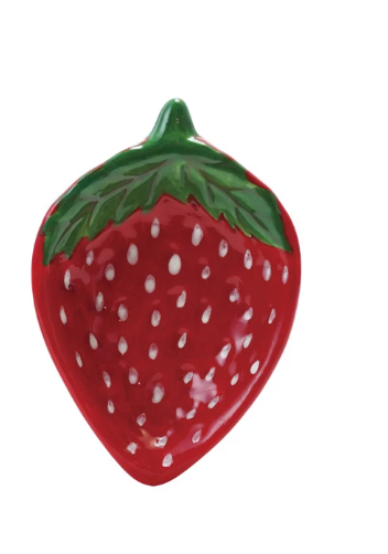 Hand-Painted Ceramic Strawberry Shaped Dish