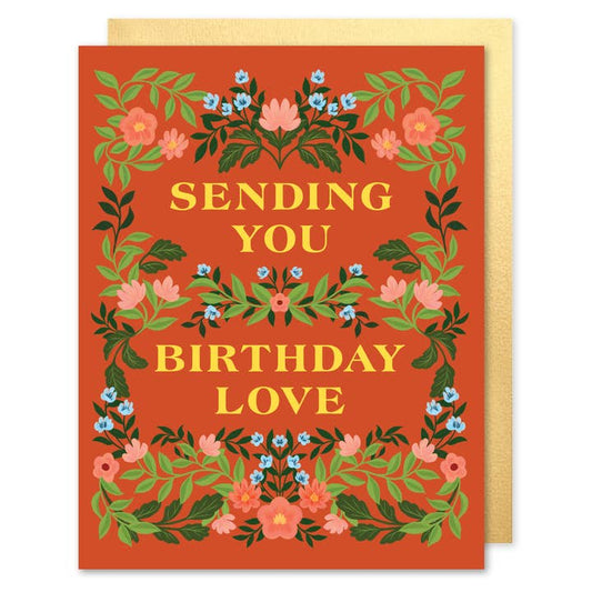 Sending Birthday Love Floral Card