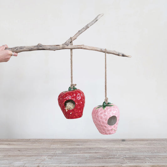 Strawberry Hanging Hand-Painted Planter