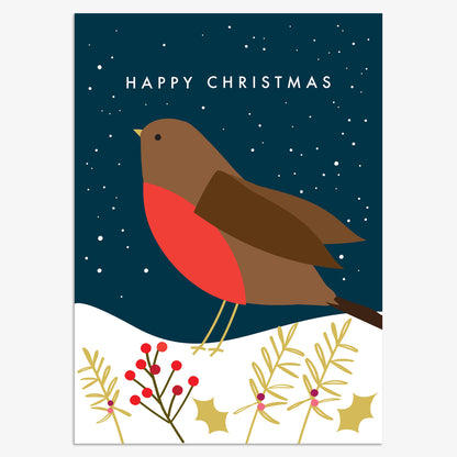 Happy Christmas Robin Boxed Holiday Cards