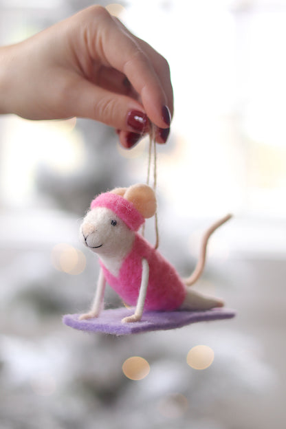 Yoga Yolanda Mouse Holiday Ornament