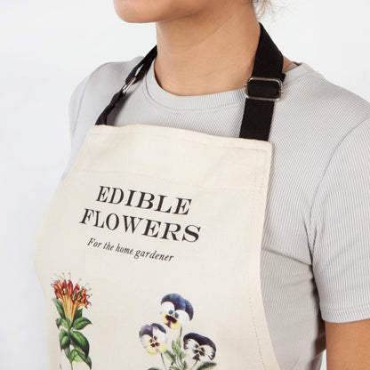 Edible Flowers Vintage Fin Print Apron
