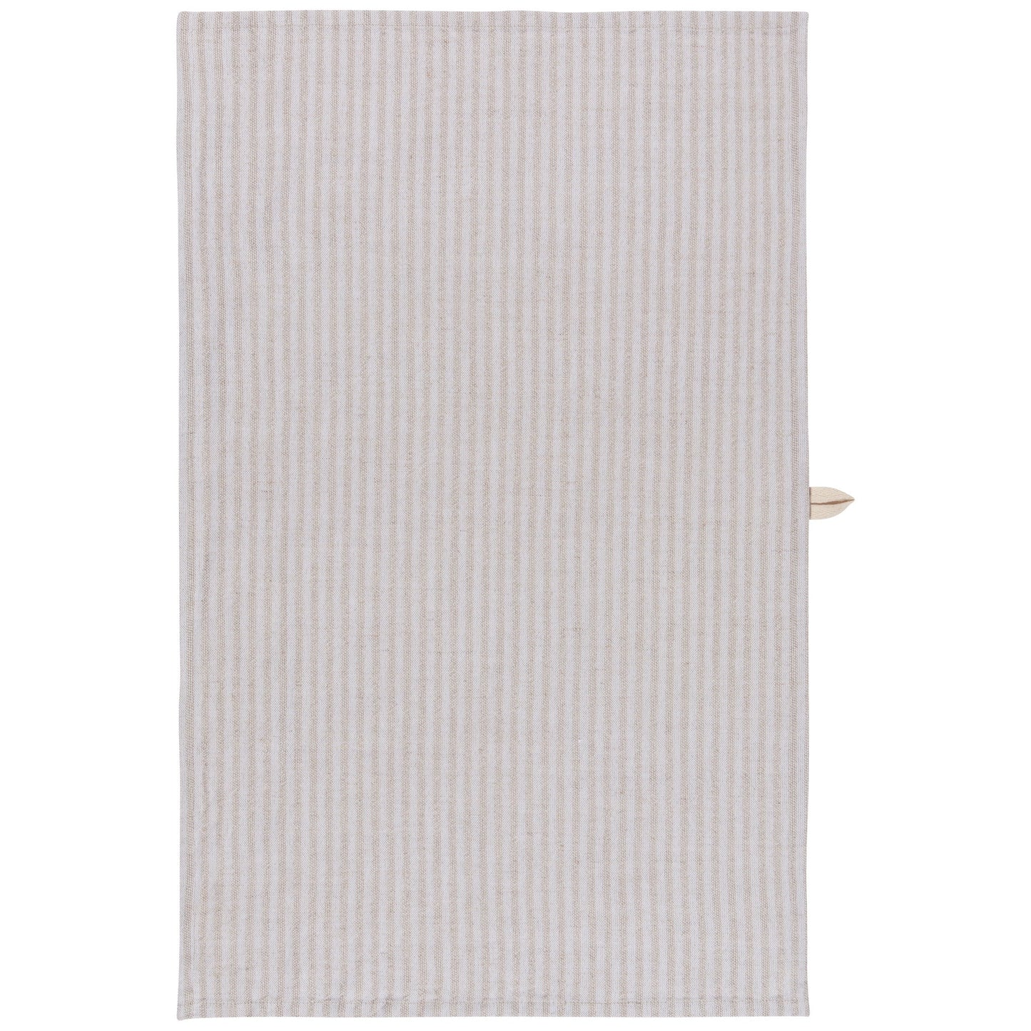Dove Gray Stripe Linen and Cotton Dishtowel