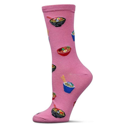 Women's Bamboo Crew Socks Mauve Glow Ramen