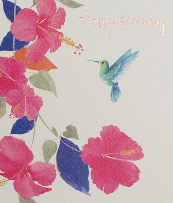 Happy Birthday Hummingbird Card