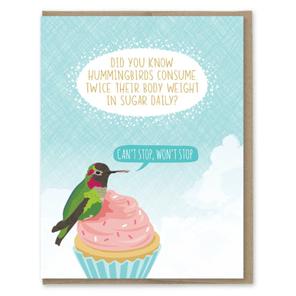 Hummingbird Sugar Birthday Card