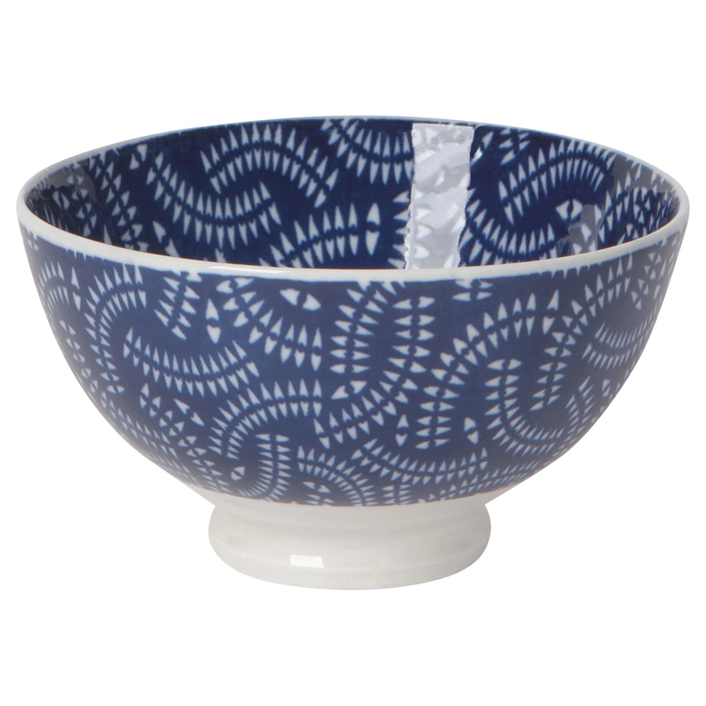 Indigo Geo Stamped Bowl 4"