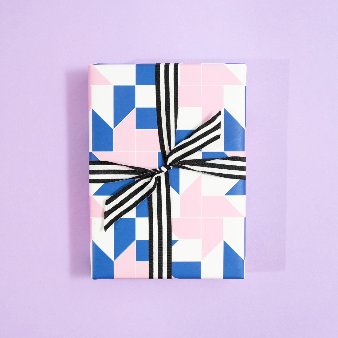 Patchwork Blue Flat Wrapping Paper