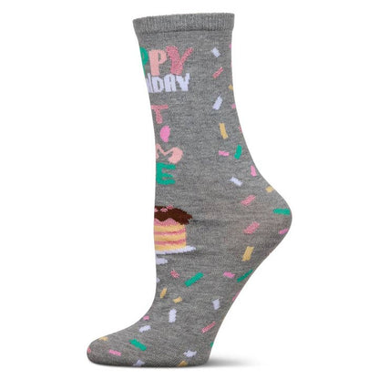 Greeting Card Socks Med Happy Birthday Cake Time