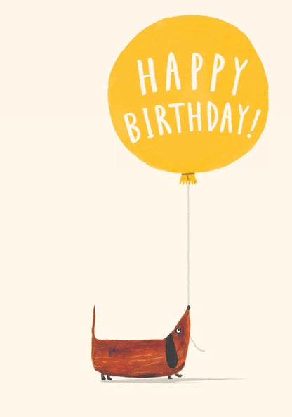 Dachshund Balloon Happy Birthday Greeting Card