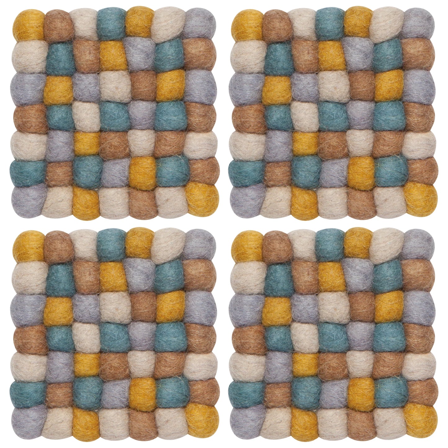 Coaster Dot Ochre Scater Set of 4